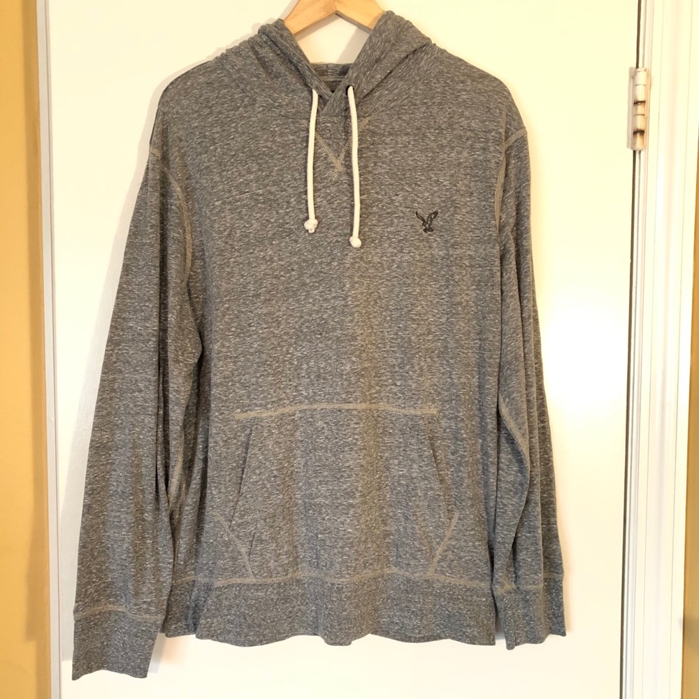 Grey Long Sleeve Hooded Shirt